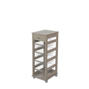 Carrito Utilitario Moderno de Madera de Haya Sólida de Alta Calidad MASLEGNO con Cajón y Ruedas de Plástico para una Vida con Ahorro de Espacio - Product Image 1