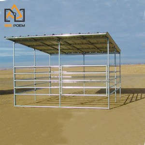 Nave Prefabricada <span class=keywords><strong>de</strong></span> Acero para Ganado/Aves/Ovejas/Cabras/Perros/Conejos, Refugio Exterior para Caballos con Techo, Equipo Equino - Product Image 5