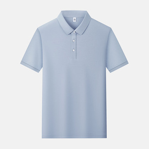 Polo en coton uni à manches courtes bleu foncé pour uniforme de travail et usage quotidien - Product Image 3