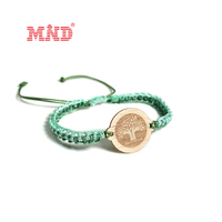 Bracelet intelligent ajustable tissé artificiel fait main NFC personnalisé avec carte en bois