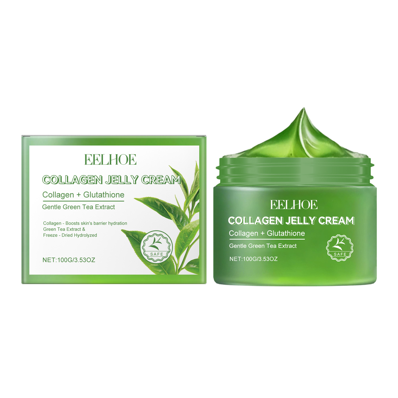 EELHOE Green Tea Collagen Jelly Cream - 100ml Moisturizer