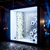 Nuevo Estilo 2025 para Cabina de Fotos Personalizada con Fondo de Vidrio Templado Transparente, Soporte de Marco de Aleación de Aluminio, LED, iPad, Smartphones