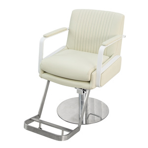 Hydraulic Lifting PU Leather Barber Chair Modern Design High-Density Sponge 360 Degree Swivel Black White for Beauty Salon Hotel - Product Image 1