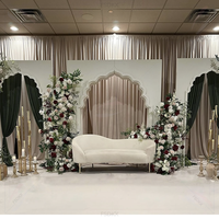 Nouveau design 3D effet arc ouvert scène de mariage toile de fond décoration blanc acrylique or Banquet toile de fond murs