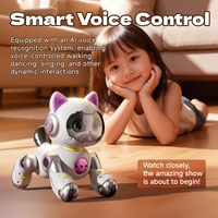 Robot Chat Intelligent 4DRC Y14-2 avec Pulvérisation de Brume Électrique, Chant, Danse et Interaction Tactile, Jouet pour Animaux de Compagnie, Voiture RC 2.4GHz avec Évitement d'Obstacles