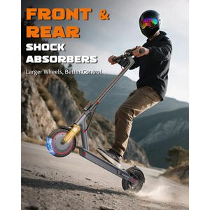 Trottinette électrique 10-11 pouces à double suspension, moteur 500W/800W, pour trajets urbains, avec éclairage LED - Product Image 5