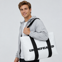 Sac de courses promotionnel pliable, imperméable, recyclable, grand format, avec logo personnalisé, en PP tissé laminé, pour supermarché, vente en gros