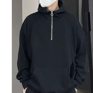 Sweats à capuche surdimensionnés épais en coton de haute qualité sans ficelle Logo personnalisé unisexe grande taille sweats à capuche pour hommes - Product Image 2