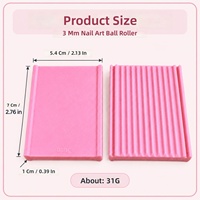 Rouleau à billes de gel pour ongles de 3 mm, plaque en silicone double face pour la modélisation de fleurs 3D, outil de sculpture pour l'art des ongles DIY