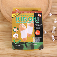 Günstige Großhandelspackung mit 10 Stück Reinigungs-Fußpads, Ingwer-Salz-Fußpflaster, Kinoki Reinigungs-Detox-Fußpads