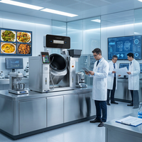 Robot de cuisine intelligent en acier inoxydable, dernière génération, intuitif, approuvé par les franchiseurs, économe en énergie, autonettoyant, pour la cuisson et le sautage (Wok)