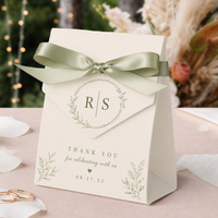 Boîte à dragées de mariage de luxe personnalisée avec ruban, boîte cadeau personnalisée pour les invités de mariage
