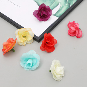 Têtes de fleurs artificielles en soie de 4 cm, haute simulation, pour décorations de mariage, matériaux DIY - Product Image 3