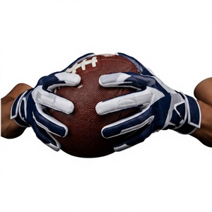 Customized Color Breathable Professional Football Receiver Gloves Anti Slip Sticky Silicon Grip American Football Gloves - Product Image 4