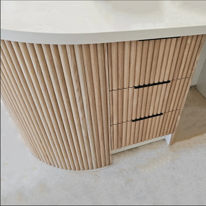 Décoration intérieure, panneaux en bois flexible en chêne naturel et en noyer pour table d'îlot, armoire, meubles, revêtement mural - Product Image 1