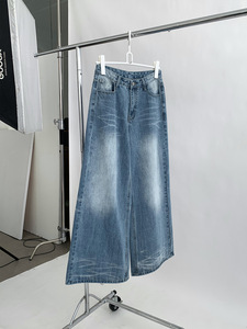 <span class=keywords><strong>Jeans</strong></span> <span class=keywords><strong>Oversize</strong></span> da <span class=keywords><strong>Donna</strong></span> 2026, Pantaloni Lunghi Casual a Vita Alta, <span class=keywords><strong>Jeans</strong></span> Streetwear Larghi a Gamba Dritta con Tasche - Product Image 6