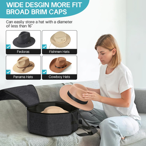 Boîte <span class=keywords><strong>de</strong></span> rangement pour chapeaux pour femmes et hommes, boîtes à chapeaux en carton rigide <span class=keywords><strong>avec</strong></span> 1 porte-manteau, organisateur <span class=keywords><strong>de</strong></span> chapeaux - Product Image 6