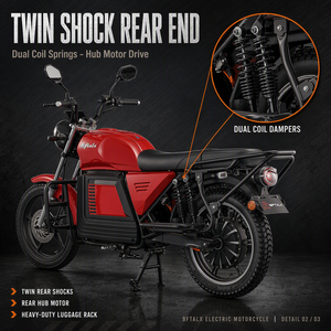 Motocicleta Eléctrica de Alto Rendimiento 2026, 2000W, 72V, Batería de 40AH, Alcance de 80KM, Ideal para Desplazamientos Diarios - Product Image 3