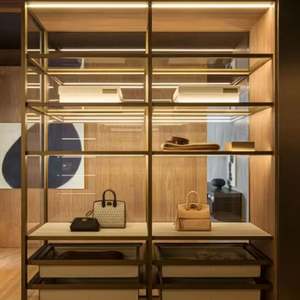 Armario de Diseño Italiano de Lujo con Puerta Corredera de Cristal, Armario Grande con Puerta de MDF para Dormitorio, Muebles para el Hogar - Product Image 5