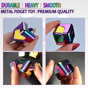 Explosions <b>Cube</b> Gyro Metal EDC Fingertip Gyro Square Decompression Handlebar Small <b>Toy</b> - Product Image 3