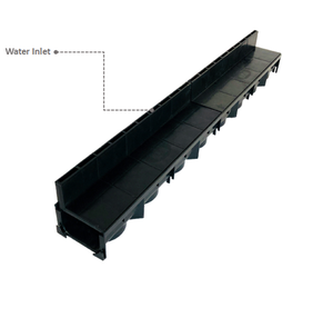 Caniveau de drainage décoratif en <span class=keywords><strong>plastique</strong></span> pour aménagement paysager et jardin, design français, grilles vertes/marron, installation facile en DIY - Product Image 3