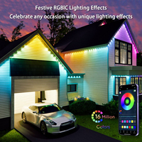Luces LED Permanentes para Exteriores con Clasificación IP68, Luces Decorativas RGB para Navidad, Luces Navideñas para Exteriores