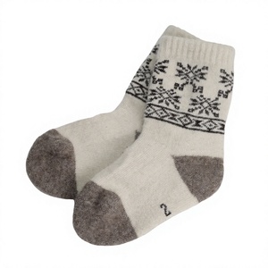 MONECO Calcetines de Invierno Gruesos de Lana/Spandex para Bebés y Niñas Pequeñas, con Lindo Patrón de Copos de Nieve, Tejidos en Algodón Suave - Product Image 1