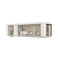 Maison capsule/Maison conteneur à deux chambres sur roues/Residence préfabriquée de luxe/Structure en acier imperméable