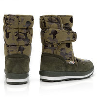 Soldes Exceptionnelles : Bottes de Neige Mi-Mollet Vert Armée Chaudes pour Enfants, Imperméables, Sportives, Hiver, Dessus Doublé Peluche, Fermeture Auto-agrippante, Prêtes pour le Ski