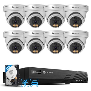 Système de caméra de sécurité 8 canaux 4K, audio bidirectionnel et vision nocturne couleur intelligente, caméra dôme IP PoE 8MP 8X, détection humaine par IA - Product Image 1
