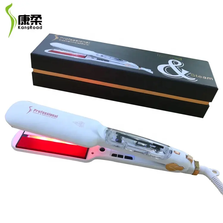 Best Sell Steam Infrared Straightener Portable Flat Irons Straightening Oil Black And Gold Hair Curling Wand Ceramic