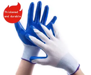 Sarung tangan rajut katun pelindung buatan tangan konstruksi agen keselamatan kerja grosir