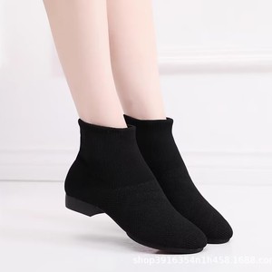 Chaussures de danse <span class=keywords><strong>jazz</strong></span> modernes à tige haute, tissage <span class=keywords><strong>volant</strong></span>, sur la cheville, semelle en caoutchouc fendue, chaussures de compétition et d'entraînement - Product Image 4