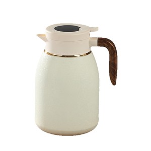 Stainless Steel Thermos With Wood Grain Handle Green 1.5L Home Use - Product Image 4