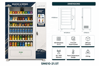 Máquina Expendedora de Bebidas y Snacks, 60 Selecciones, Pantalla Táctil de 21.5 Pulgadas, Máquina Expendedora de Agua y Refrescos, Pago con Tarjeta de Crédito
