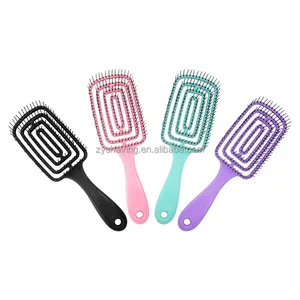 Best selling Fashion Hollow Massage Scalp Detangling Hair Brush for Curly Hair