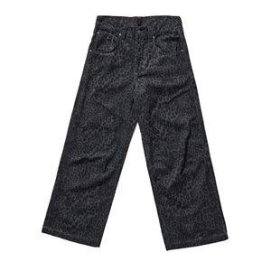 Vaqueros de mezclilla rectos con estampado de leopardo personalizado, estilo urbano, diseño punk, holgados y de corte suelto para hombre - Product Image 2