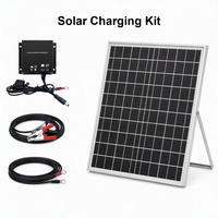 Panneau solaire 10W 20W 30W avec contrôleur et câble pour éclairage solaire de jardin, éclairage mural, projecteur, système d'éclairage LED