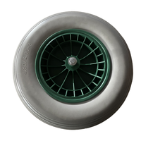 Pneu de brouette en mousse PU 4.00-8, pneu plein sans chambre à air de 16 pouces et roue pour épandeur de semences, chariot de jardin, chariot, chariot à roulettes