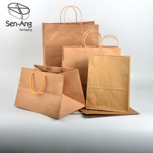 SenAng07 Mejor Precio al por Mayor, Bolsa de Papel Kraft Blanca con Logotipo Personalizado, Bolsa de Compras Ecológica Extra Grande de 1 Kilo - Product Image 1