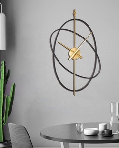 Thương Hiệu Kim Loại Hình Bầu Dục Im Lặng Đồng Hồ Treo Tường Trang Trí Phòng Khách Treo Tường Chất Lượng Cao Quà Tặng Giá Rẻ Nhựa Đồng Hồ Treo Tường - Product Image 5