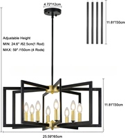 Nouvelle lampe de plafond incandescente américaine en fer noir OEM personnalisée 2026 pour îlot de cuisine, restaurant, hôtel – Vente directe usine