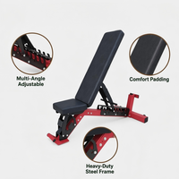 Banc de musculation réglable robuste avec roues de transport, banc d'entraînement multi-angles pour la musculation