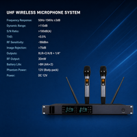 Système de microphone sans fil UHF JSL G-680 avec récepteur de rack et micros portatifs (bodypack) dynamiques et à condensateur, alimentation DC12V pour conférence