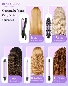 Professional Hair <b>Straightener</b> Curling Iron,Curling <b>Brush</b> Set Interchangeable Ceramic Hair Curler 5 in 1 Hair Curling Iron Set - Product Image 5
