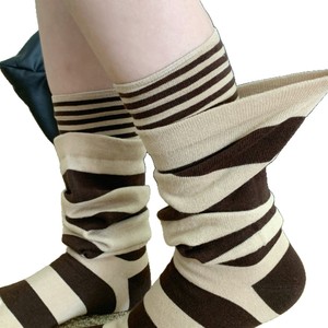 Chaussettes amples pour femmes, rayures et carreaux, en polyester, pour l'automne, style élégant, W2698 - Product Image 4