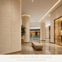 Panel de Pared de Chapa de Madera de Bambú Moderno y Económico de la Mejor Calidad, Superficie Mate con Textura de Travertino para Decoración de Centros Comerciales