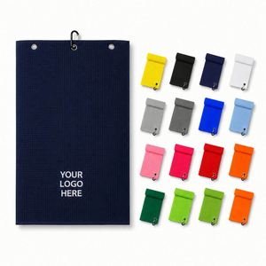 Serviette de golf en microfibre premium à séchage rapide, motif gaufré, avec logo personnalisé, pour le nettoyage et la promotion de clubs, idéale comme cadeau. - Product Image 1