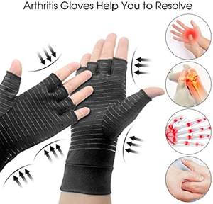 Guantes de compresión de cobre para artritis El mejor guante sin dedos con infusión de cobre para túnel carpiano, RSI, escritura por computadora reumatoide - Product Image 5