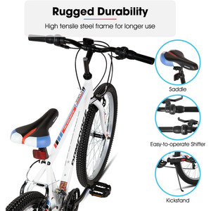 Bicicletta da Montagna HILAND 24/26 Pollici per Uomo e Donna, Telaio in Lega di Alluminio con Forcella Ammortizzata e Freno a Disco - Product Image 3